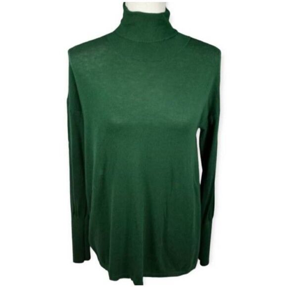 CATHERINE MALANDRINO GREEN TURTLENECK  SZ.S EUC. - Picture 1 of 7